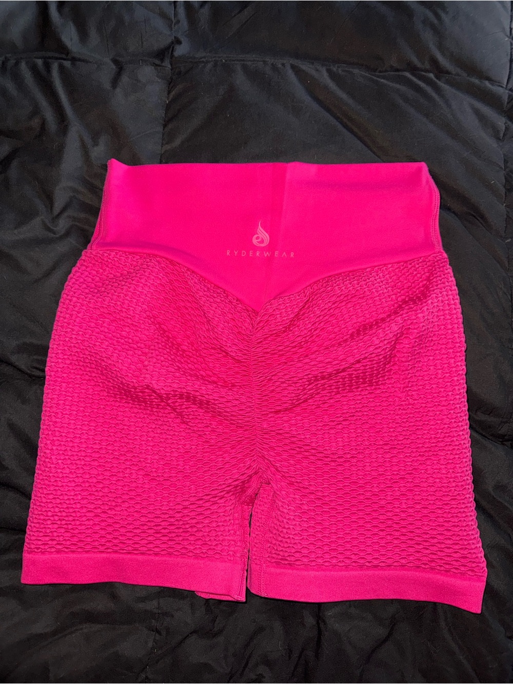 Ryderwear Bright Pink Textured High-Waist Bike Shorts